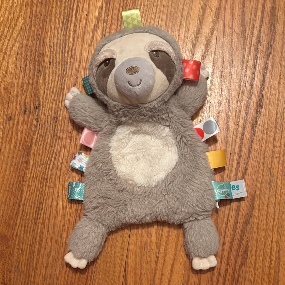 Taggies Soft Gray Sloth with Colorful Tags